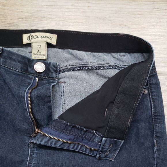 Democracy Jeans Women's Skinny Dark Wash Tapered Ankle Ab Solutions Band 12 - Picture 3 of 6